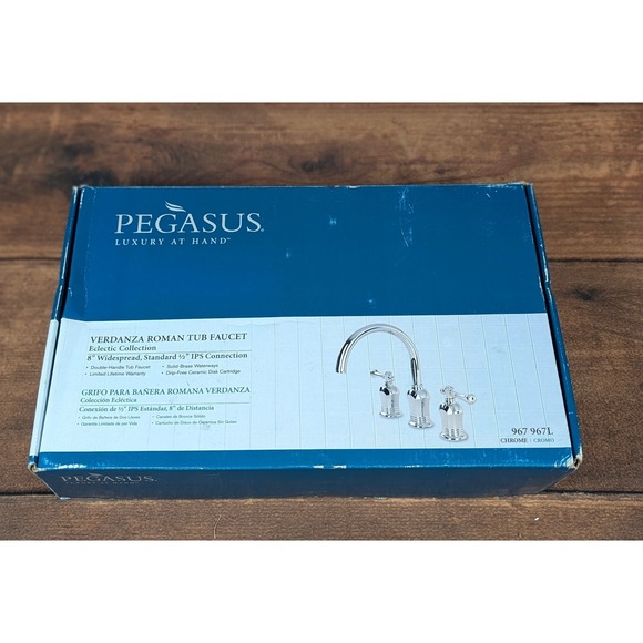 Pegasus Verdanza Roman Tub Faucet - 8" Widespread - Chrome Finish - New - Picture 1 of 12